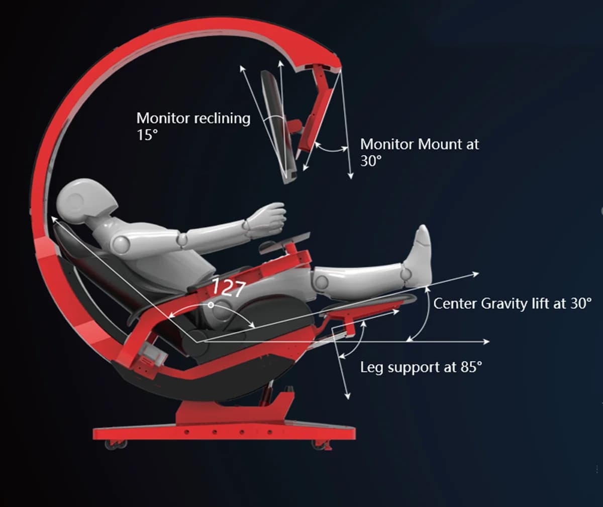 INGREM T7 Coding Pod D-xracer Gaming Chair Cockpit Computer Cockpit Reclining With Speakers LED RGB Light