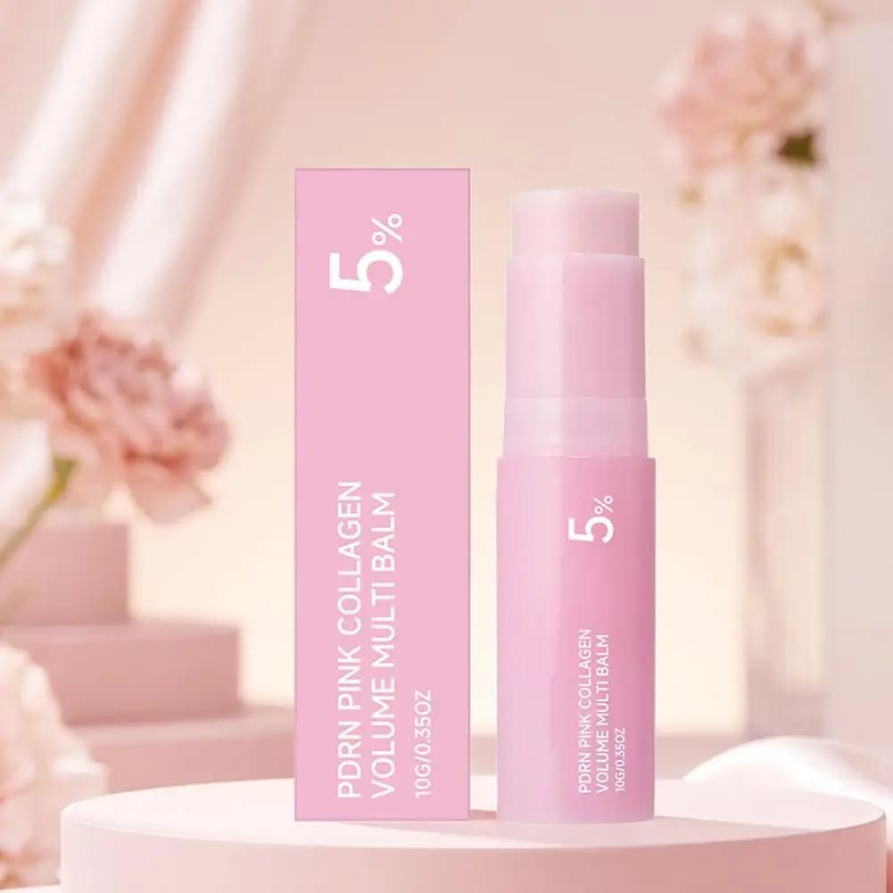 PDRN Pink Collagen Volume Multi Balm per labbra, guance, occhi e fronte 10g - Stick crema multifunzionale nutriente originale coreano per la cura del viso