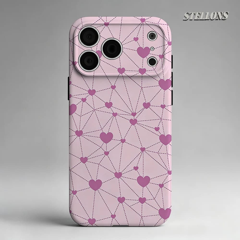 Custodia per telefono a cuore rosa con supporto magnetico per iPhone 17 16 15 14 13 Pro Max Plus, custodia robusta a strato singolo/doppio