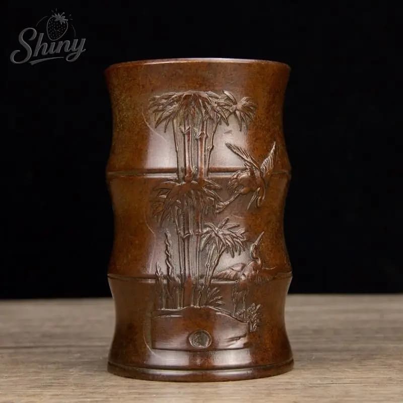 Portapenne in rame da scrivania ganizer Forniture per ufficio Contenitore per attrezzi Pentola per matite Tazza per pennelli per trucco Portapenne in stile cinese