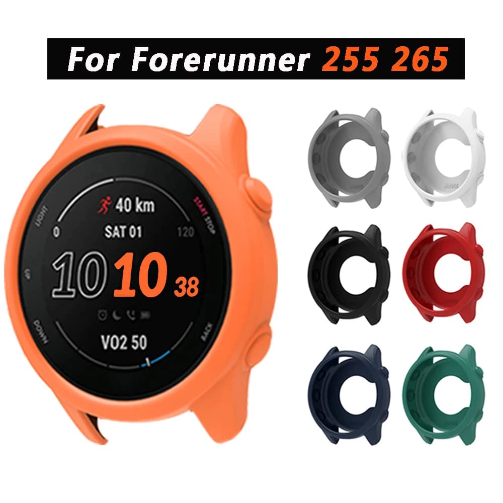 Silicone Cases Cover for Garmin Forerunner 255 265 Soft Protector Shell Smartwatch Hollow Shockproof Protection Frame Case
