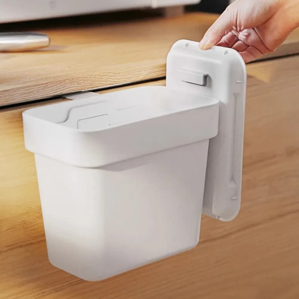 Cestino per Rifiuti da Appendere alla Porta dell'Armadio, Dimensioni Compatte, Gancio per Cucina, Colore Vivace, Salvaspazio, per Ufficio e Casa
