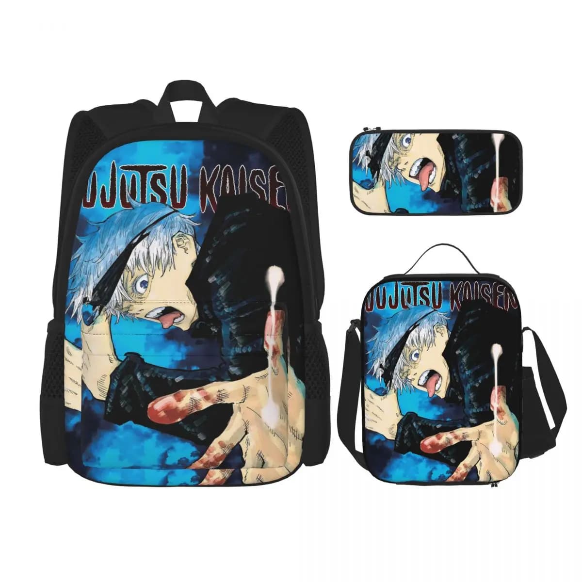 Jujutsus Kaisens Anime 3pecs/set Backpack for Student Manga Itadori Yuuji Laptop Computer Canvas Bags Lunch bag Pencil Case