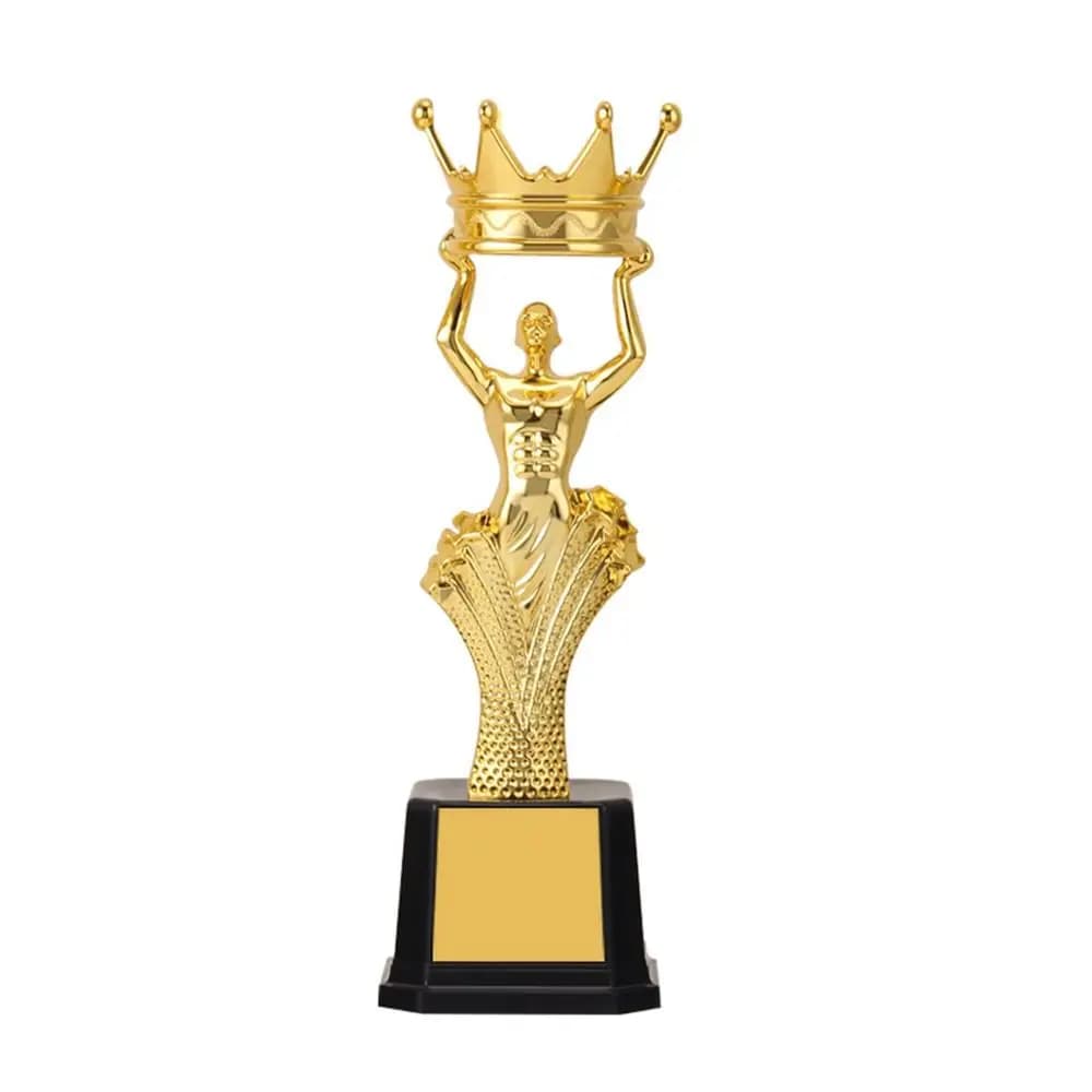 Premio d'oro Trofeo Corona Calcio Piccola statua d'oro Canto in plastica Concorso di danza Coppa del premio premio