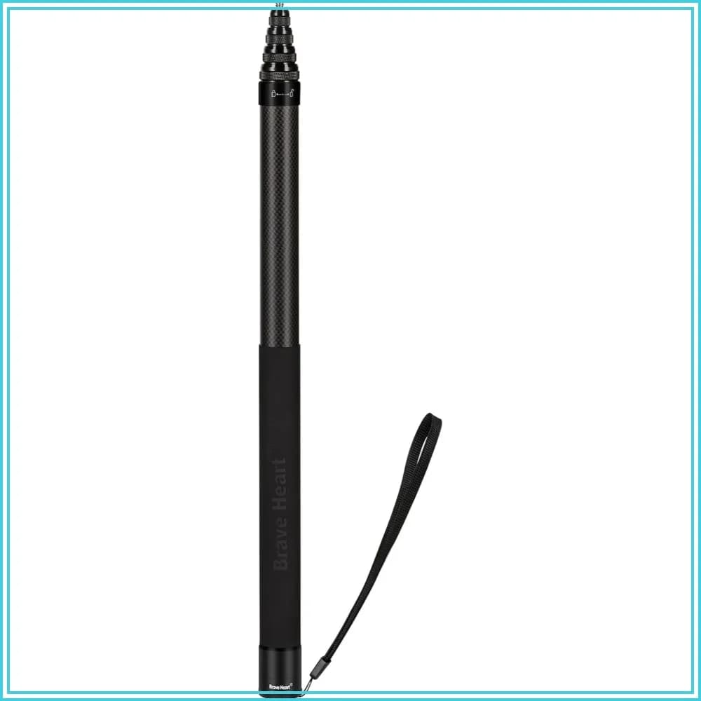 17-118" 3.0m Carbon Fiber Invisible Selfie Stick, 9.8ft Extended Super Long Pole for Insta360 X5/X4/X3, ONE X2/R/X, GO 3S/3/2, Gopro Max Action Camera