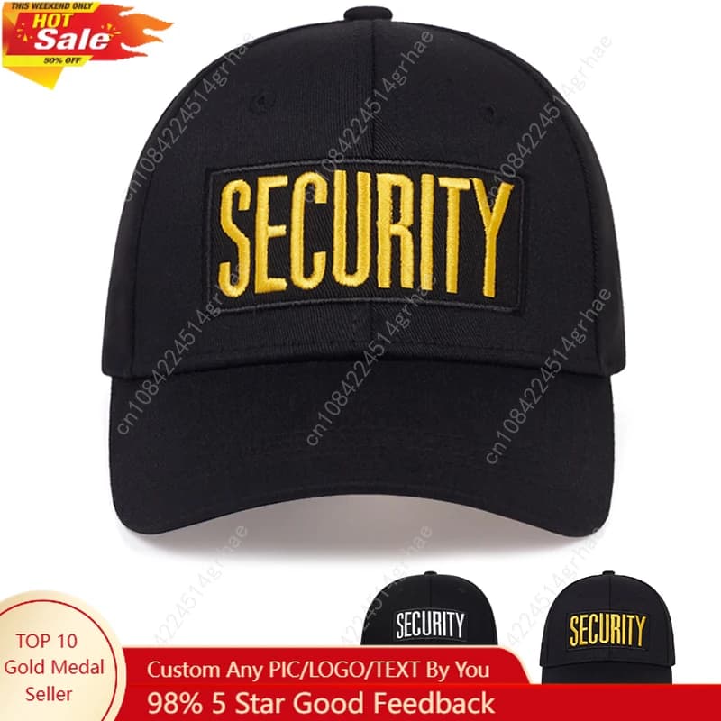 Berretti da baseball ricamati con lettera di sicurezza unisex Cappelli casual regolabili per esterni primaverili e autunnali Cappello per protezione solare