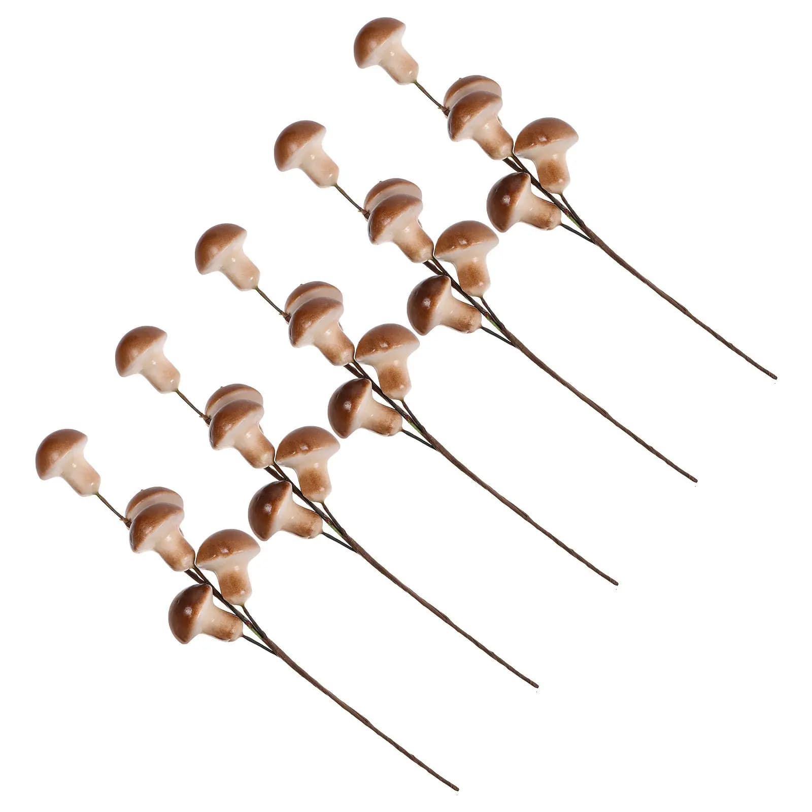 Set of 4 Artificial Foam Mushrooms for Fate Gardens, Miniature, Vase and Festive Decorations
