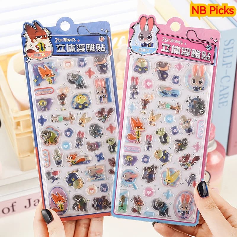 Crazy Zootopia Adesivi 3D Simpatico cartone animato Stereo Adesivo in cristallo Custodie per telefoni Custodie per telefoni per notebook con conto a mano fai da te Decorative