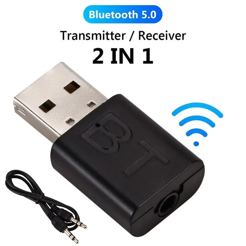 Mini Adattatore Audio Bluetooth 5.0 Ricevitore Trasmettitore Wireless Bluetooth Jack AUX da 3,5 mm per Auto, Musica, TV, Altoparlanti, Laptop
