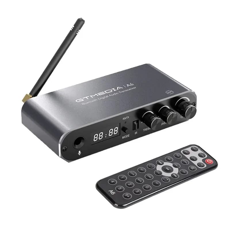 GTMEDIA A6 Bluetooth 5.1 Audio Adapter Wireless Receiver And Transmitter With Remote Supports TF Card, USB Disk