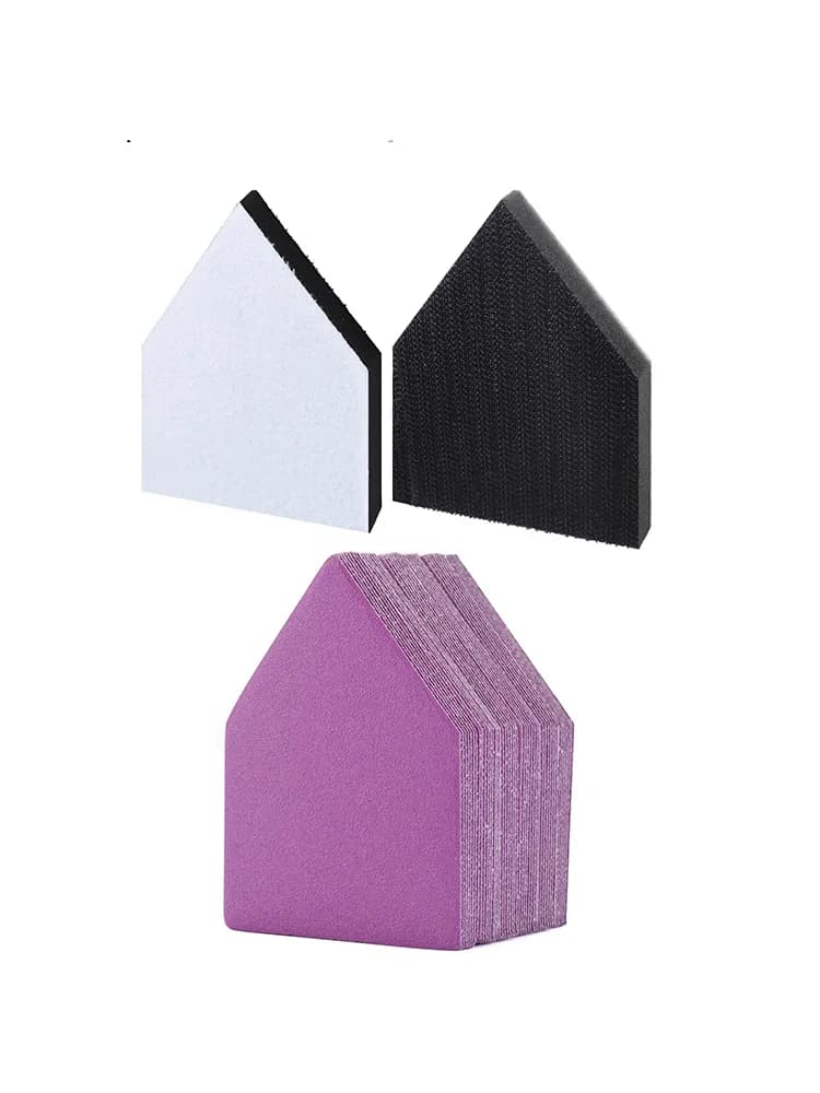 Set di Carta Abrasiva Triangolare 65X92mm 2/10/52 Pezzi con Pad Lucidante a Strappo per Levigatura Dettagliata, Lucidatura Legno e Finitura Auto