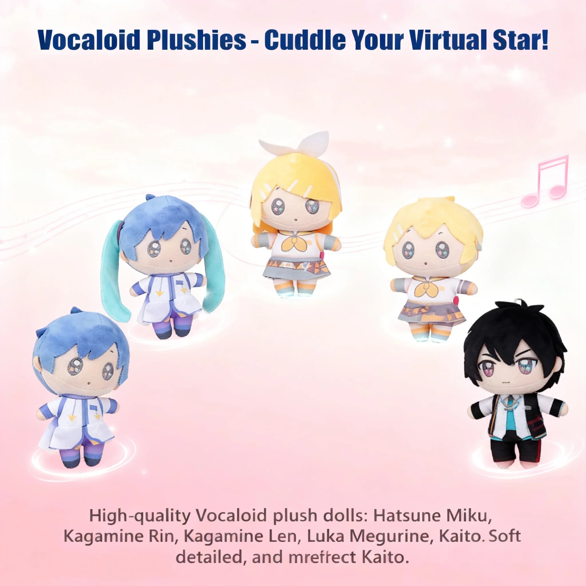 Portachiavi in peluche Hatsune Miku Anime Cartoon, Bambola di peluche, Ciondolo per zaino, Figurina carina da collezione, Premio per Claw Machine, Regalo