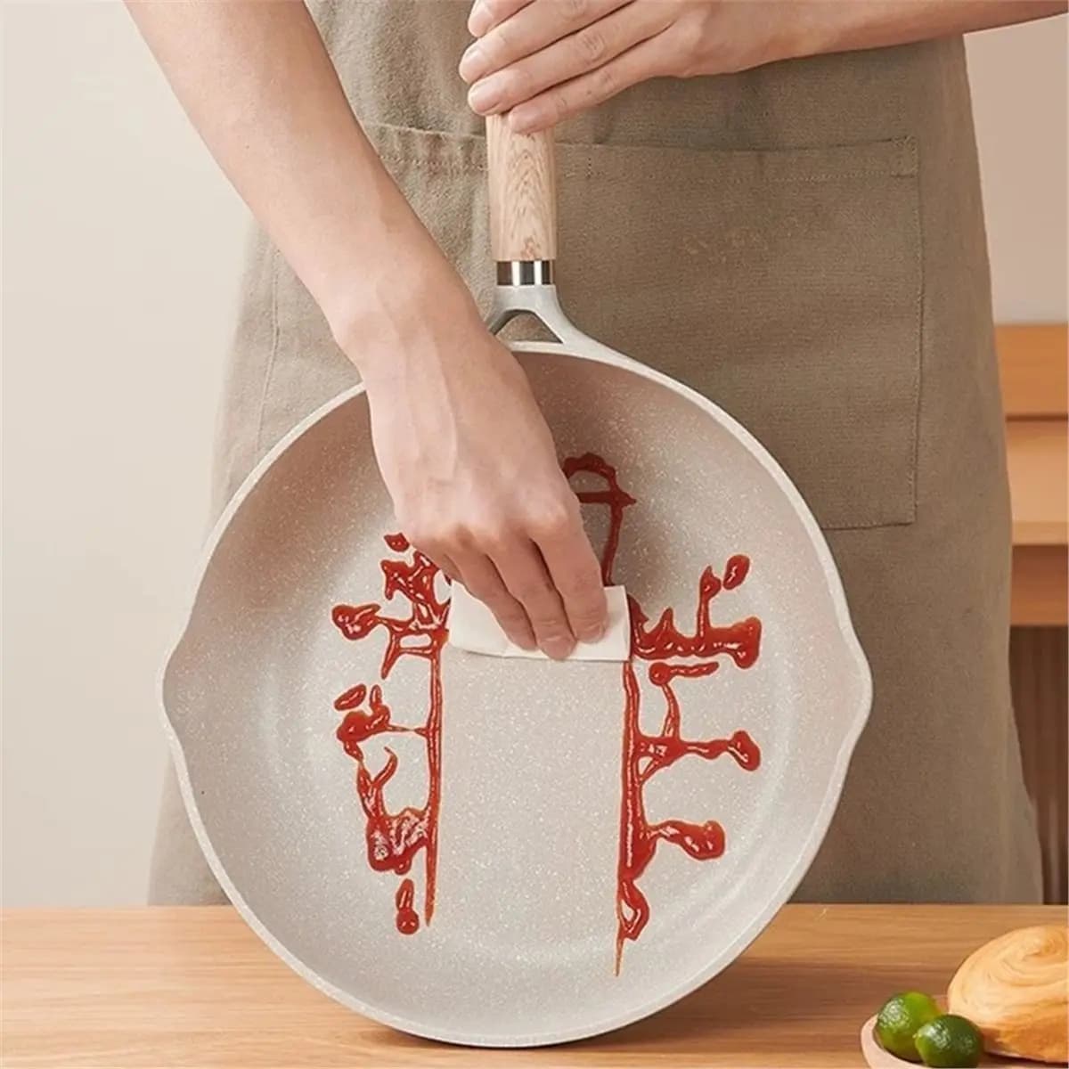A67T NEW Nonstick Frying Pan Induction Skillet Heavy Duty Cast Aluminum Chef'S Pan Compatible All Stoves Easy Clean Comfortable