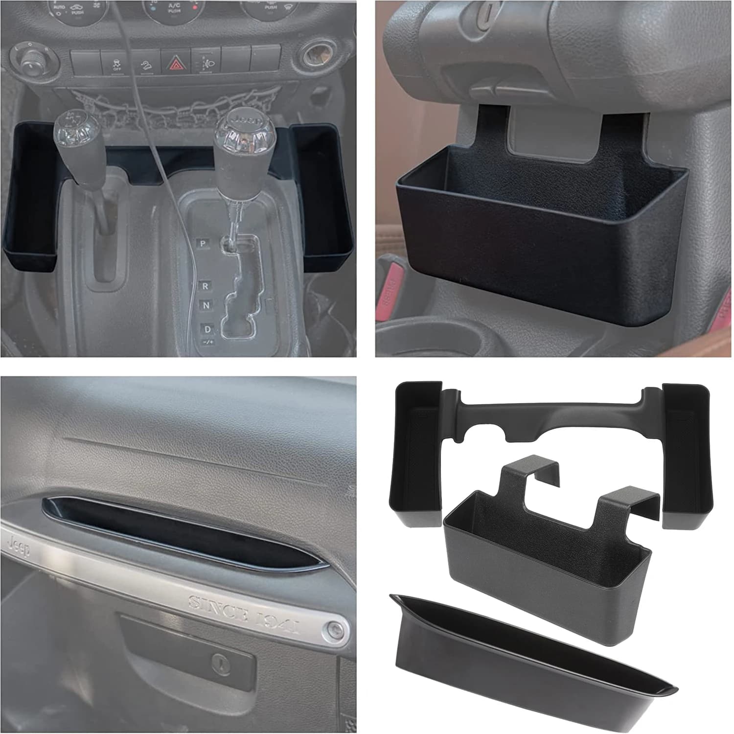 Scatola di immagazzinaggio del cambio dell'auto maniglia del vassoio di sostegno organizzatore del bracciolo per Jeep Wrangler JK 2011-2017 stivaggio riordino accessorio interno