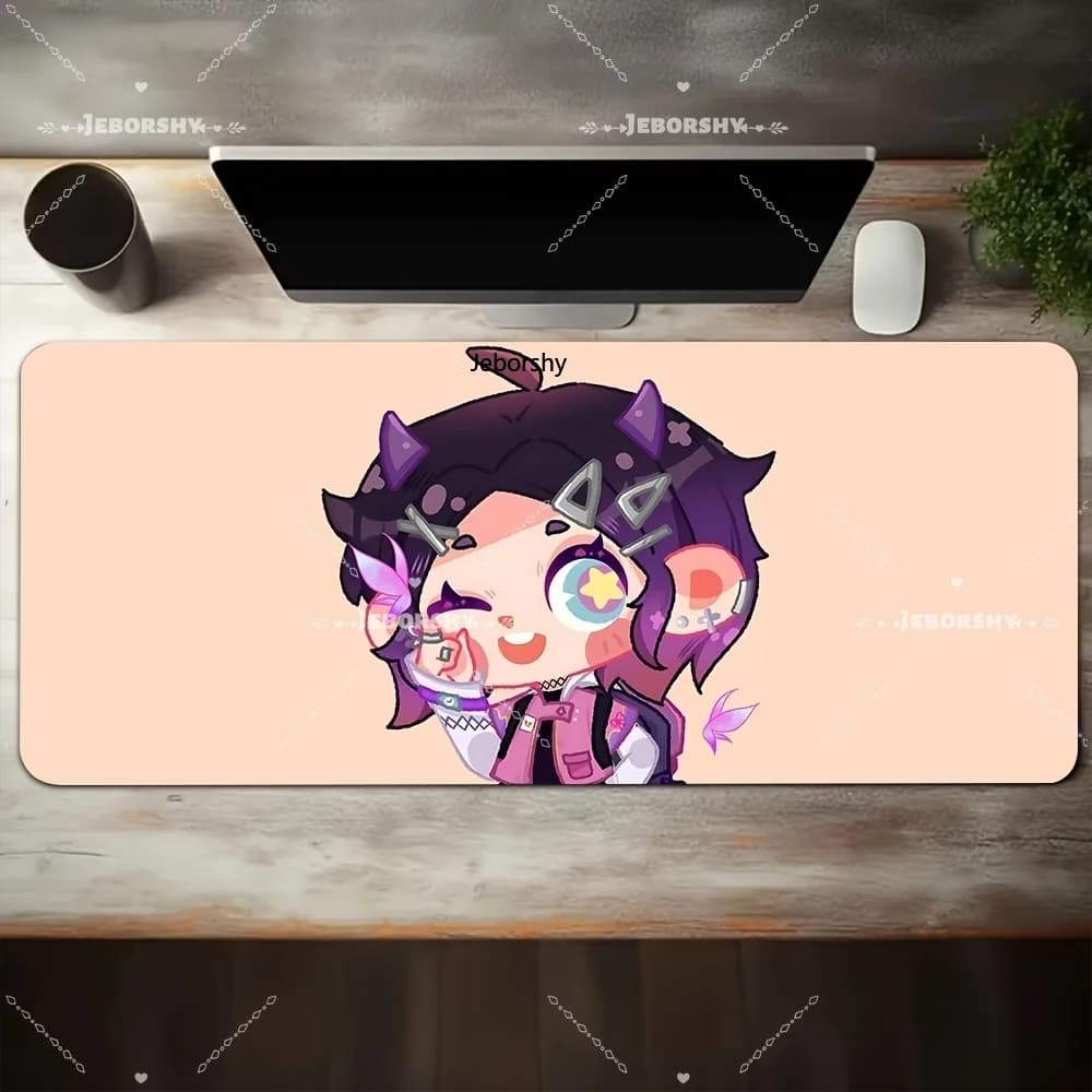 Valorant Clove Chibi Fan Art Large Gaming Mouse Pad Non-Slip Desk Mat