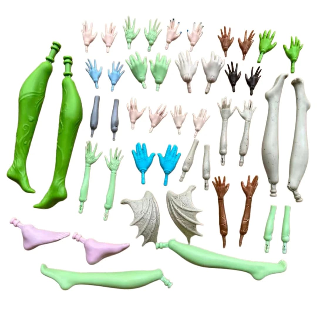 Set di Parti di Ricambio per Bambole Mostro, Accessori Fai-da-Te per Vestire le Bambole, Include Mani, Piedi, Gambe, Gomiti per Creazione di Bambole Personalizzate