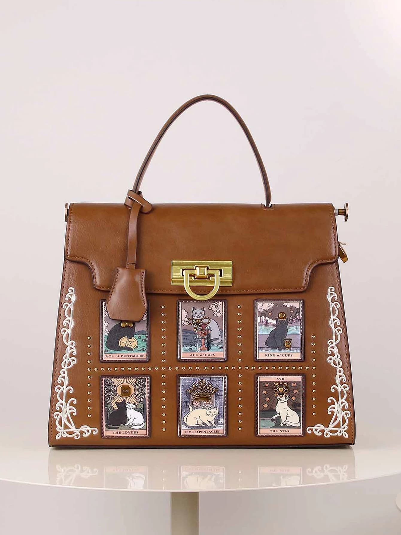 Borsa da donna dal design originale Haute Couture 2024 Nuova borsa da donna di moda di lusso Borsa da sogno ricamata a mano Retro Elf Cat