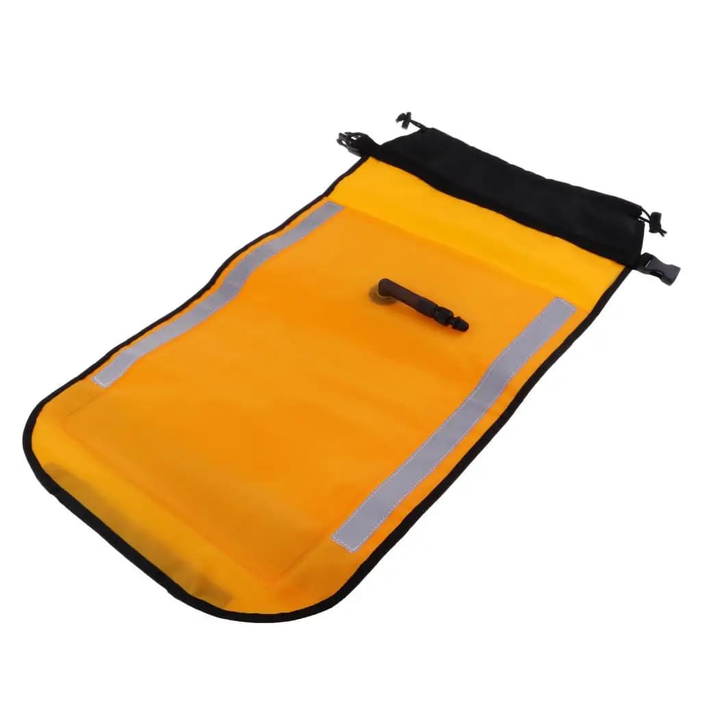 Galleggiante gonfiabile portatile con lama gialla, attrezzatura di sicurezza per kayak, canoa, zattera, pesca, sport acquatici