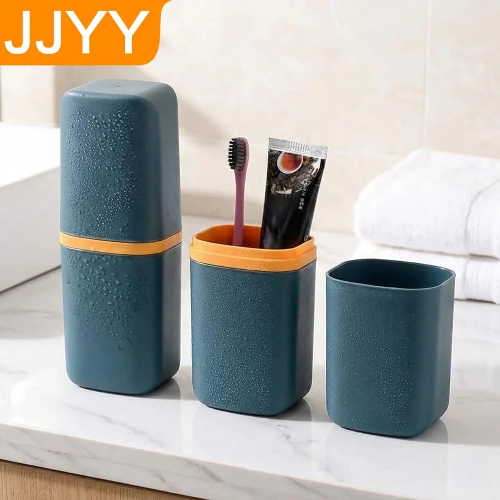 Porta Spazzolino da Viaggio Portatile con Contenitore per Dentifricio, per Campeggio, Esterni, Organizzatore Bagno, Uso Domestico