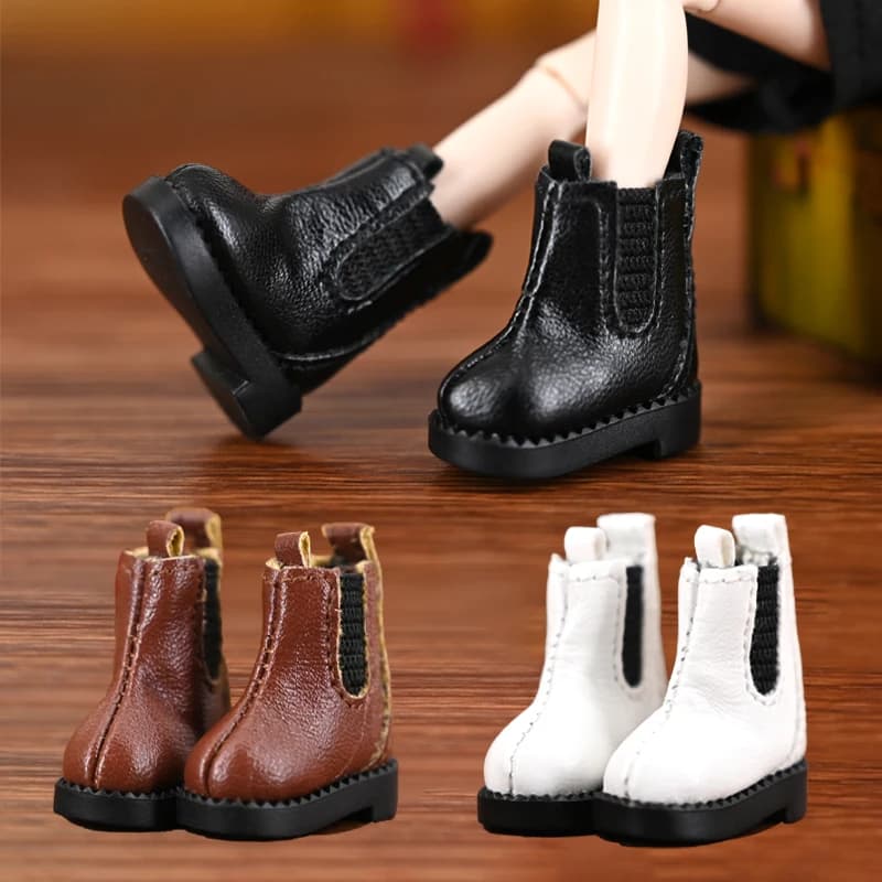 Ob11 Scarpe alte per bambole Scarpe in pelle da 1/12 pollici Stivali fatti a mano per Gsc Body9 Ymy Doll con gancio a mano