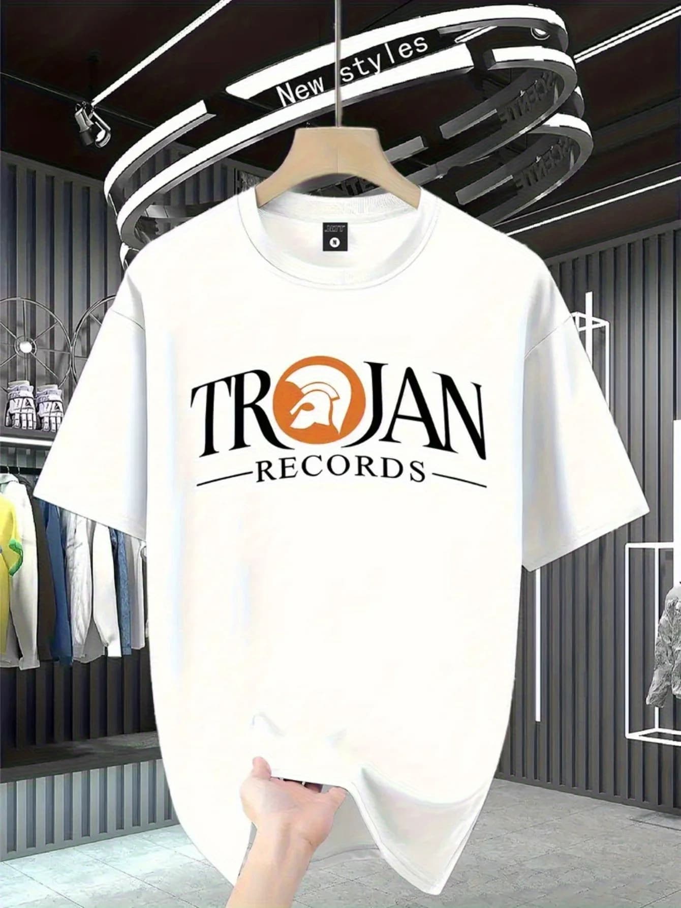 T-shirt con motivo sonoro a forma di nota musicale per uomo e donna - T-shirt girocollo casual a maniche corte con stampa TROJAN RECORDS