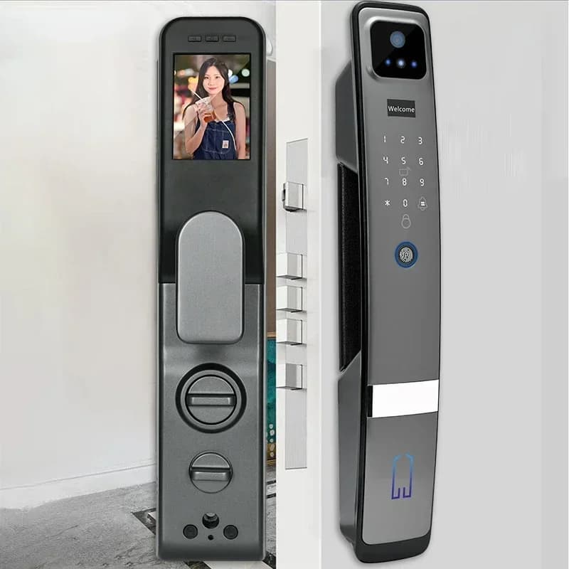 Serratura smart K7 a mortasa in alluminio con Wi-Fi multifunzione transfrontaliero a 3 vie, con telecamera integrata e lettore di impronte digitali nascosto 6068