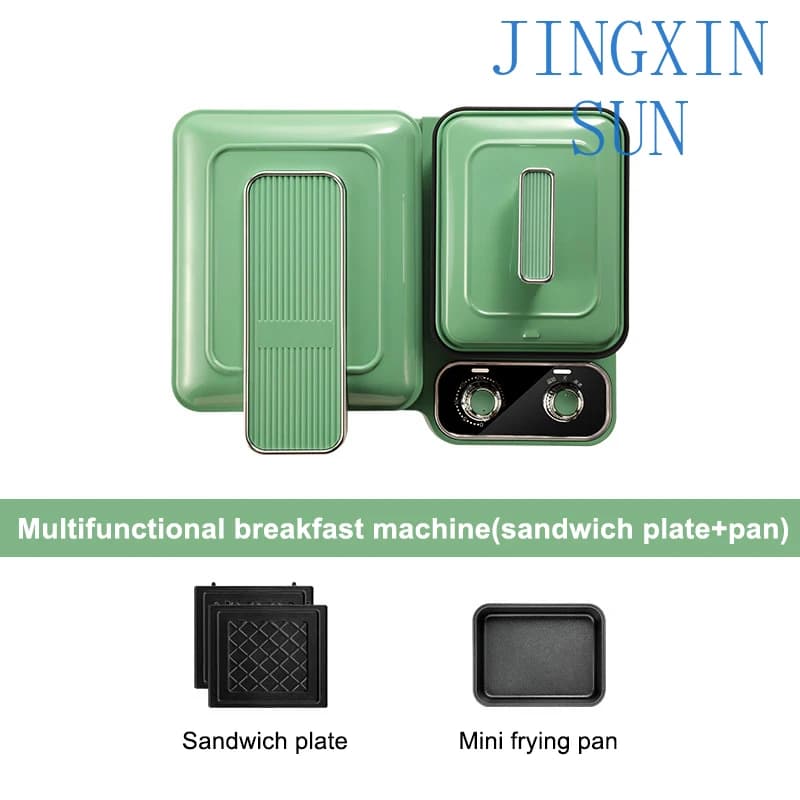 Multifunction Breakfast Machine Electric Sandwich Maker Light Food Barbecue Grill Toaster Oven Noodles Cooker Pot Egg Frying Pan