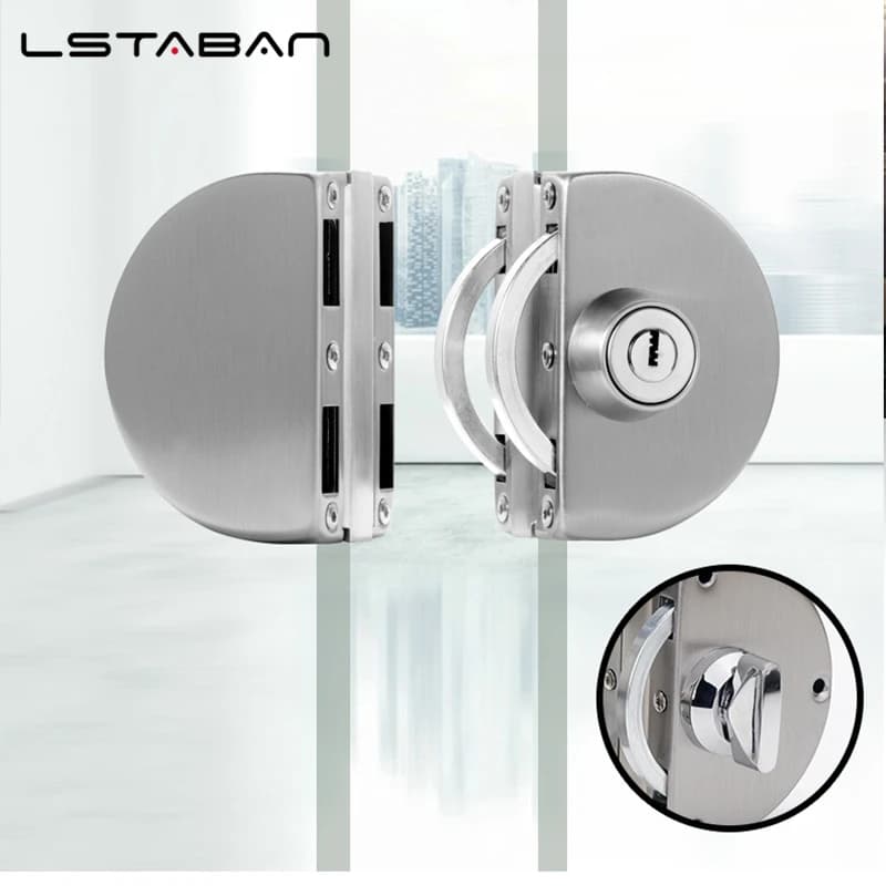 1 Set Doppia Porta Scorrevole Aperta Serratura In Acciaio Inox Serratura Della Porta di Vetro con Chiavi 8-12mm Serrature di Sicurezza Ufficio di Sicurezza di Vetro Hardware