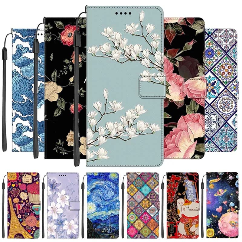 Flip Phone Case For Xiaomi Poco M8 Pro M8 POCO M7 Pro 5G Poco M7 4G Luxury Leather Phone Case Magnetic Cute Floral Card Holder