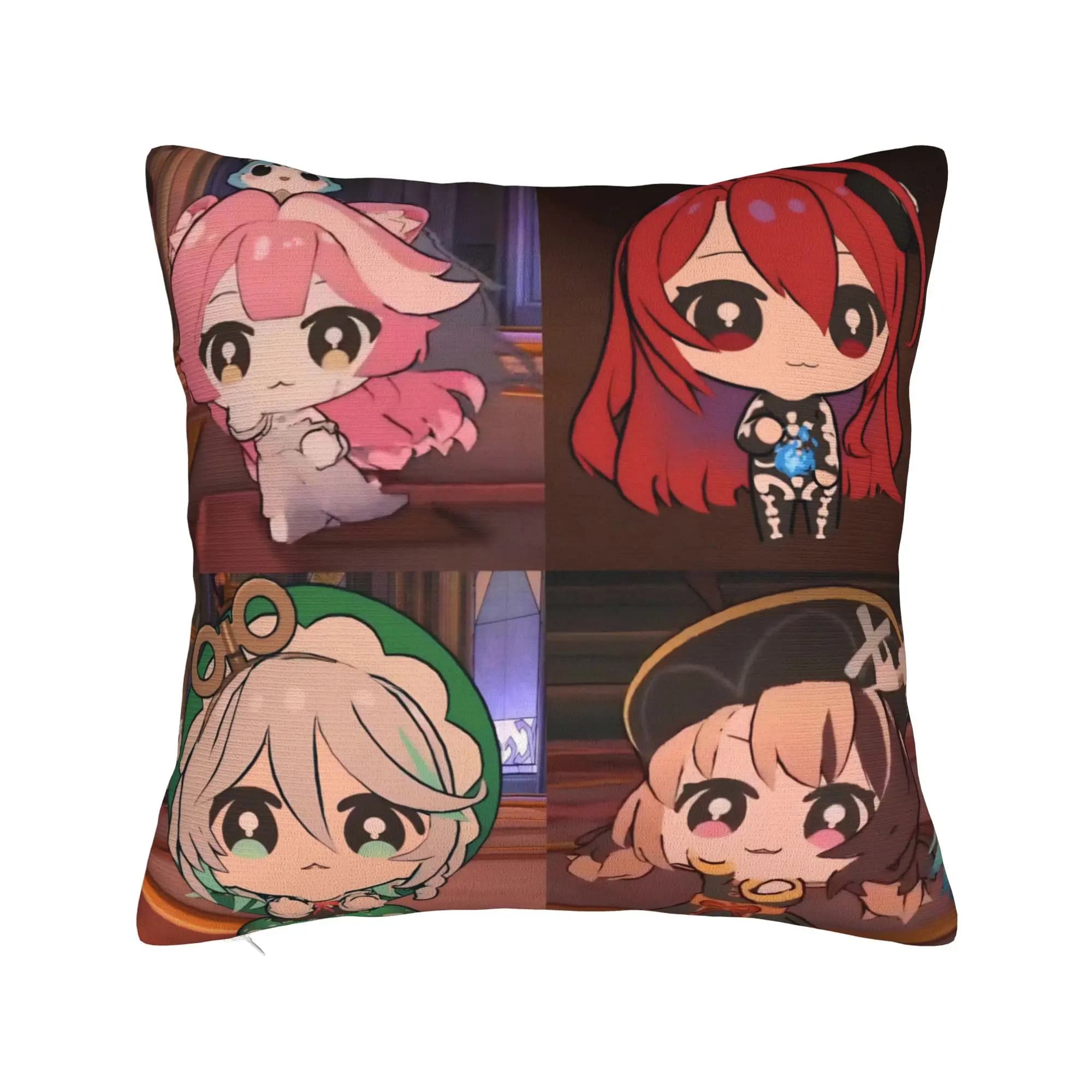Fodere per cuscini decorative Trickcal C-Chibi Go Games Merch Seat, fodera per cuscino con cerniera, multi-misura
