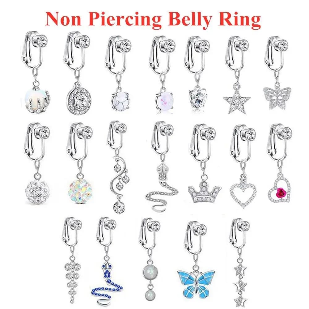 Accessori da spiaggia Clip non penetrante su orecchini Clip per cartilagine Piercing per pancia finta Anello per pancia finta Anelli per ombelico Gioielli per il corpo