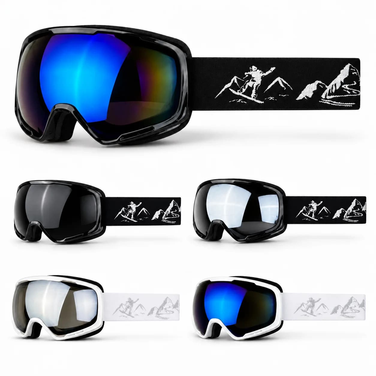 Adult Ski Goggles 2 Layer Lens Anti‑Fog UV400 Day Night Spherical Snowboard Glasses Men Women Skiing Snow Goggles