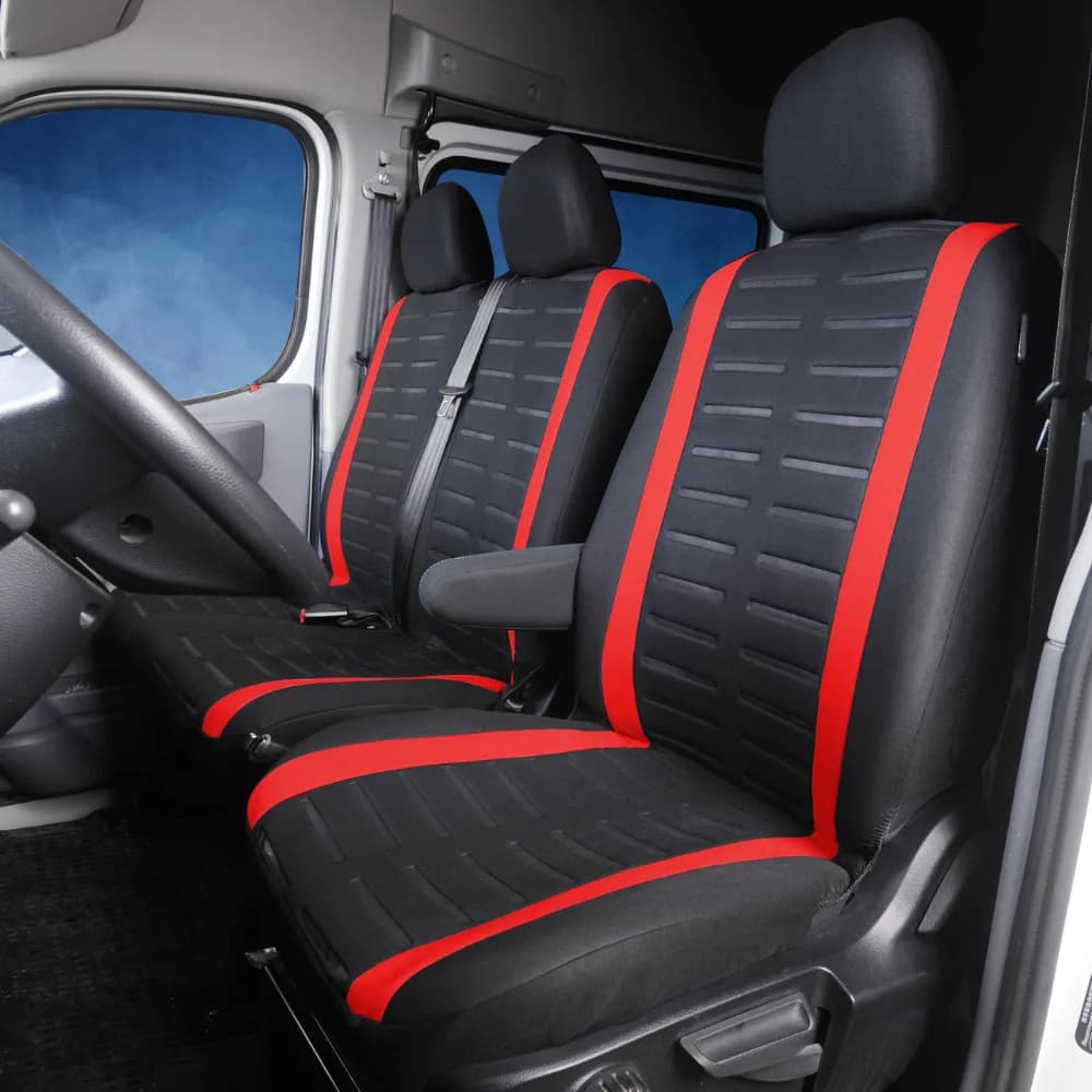 Covers for heavy loads 1 + 2 universal seat covers for black trucks/furgoni, for Renault Peugeot for Opel Vivaro for Nissan Primastar