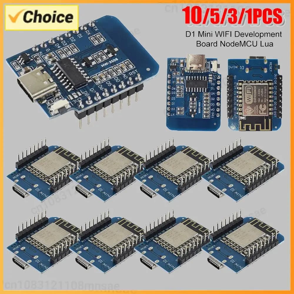 1-10PCS D1 Mini TYPE-C ESP8266 ESP-12F CH340 D1 Module WiFi D1 Mini NodeMcu Lua iot Development Board 3.3V Met Pins For Arduino