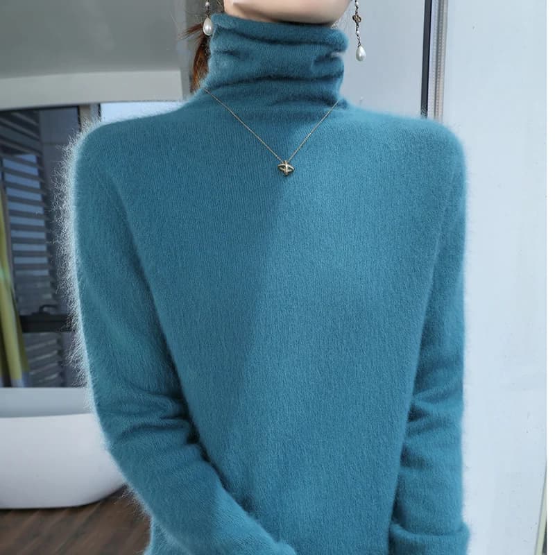 ZYCZCXX 100% visone Cashmere donna maglione Basic Bottoming Pullover femminile manica lunga nuova maglieria top dolcevita autunno inverno