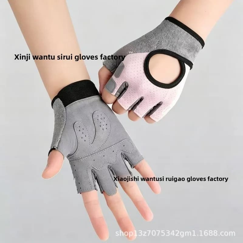 Men Women Non Slip Breathable Wear Resistant Anti Blister Half Finger Fitness Gloves for Gym Workout Weightlifting Equipment