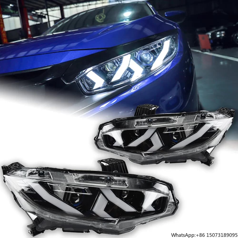 Fari per Auto X con Lente Proiettore 2016-2021, Luci Anteriori Dinamiche a LED con Segnale Dinamico, Accessorio Automobilistico