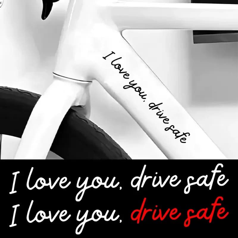 Adesivi Impermeabili per Casco Moto 'Drive Safe' per Carenatura, Parafango, Serbatoio, Scooter, Bici, Decalcomania in Vinile 1PC 'I Love You'