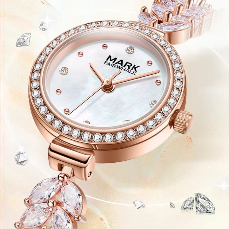 Mark Fairwhale 3020 Women's Watch New Luxury Simple Fashion Retro Quartz watches inlaid with diamonds for women Reloj Hombre