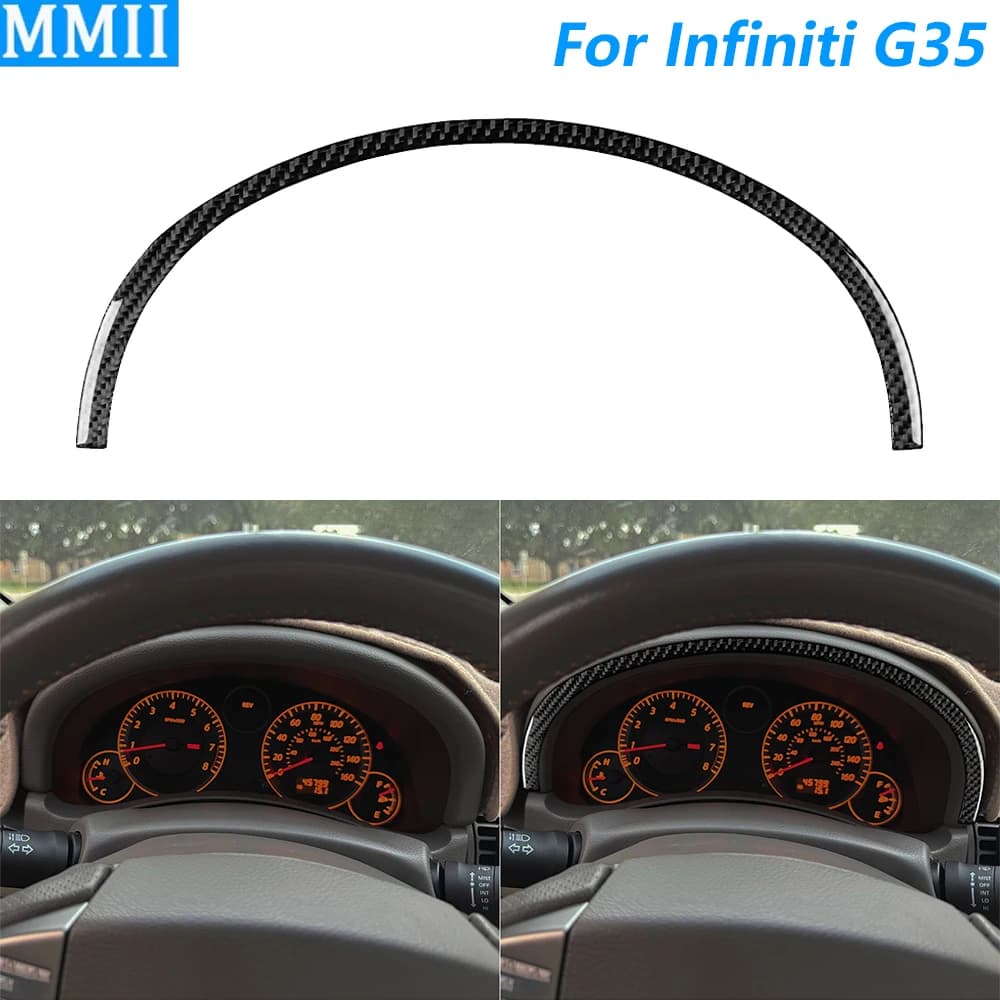 Per Infiniti G35 2005-2006 Reale Morbida Fibra di Carbonio Strumento Tachimetro Telaio Pannello di Copertura Trim Accessori Auto Adesivo Interno
