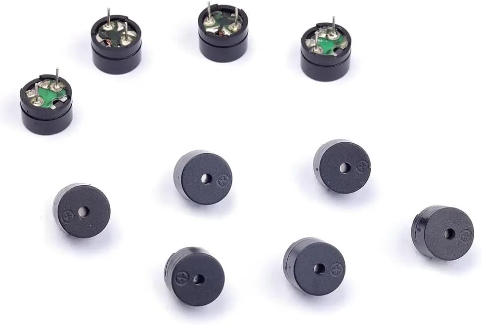 Cicalino elettronico passivo da 10 pezzi 5V con 2 terminali, cicalino elettromagnetico per progetti Arduino (confezione da 10)