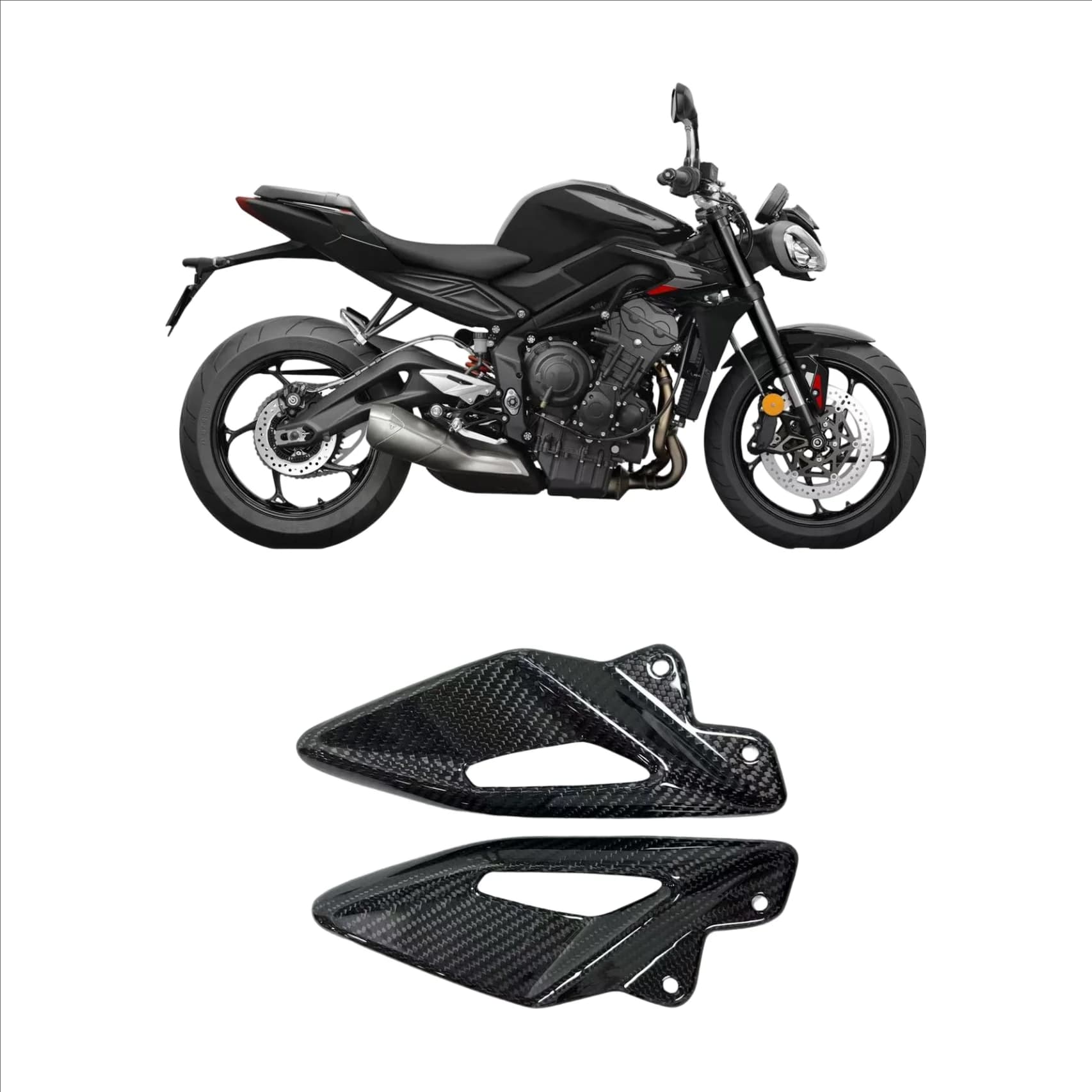 Tail protection plates for Triumph Street Triple 660 765 R RS 2016-2026 Weight reduction Carbon fiber motorcycle accessories