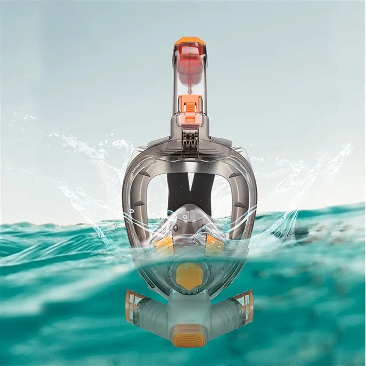 T34C Snorkel Mask Man Woman Scuba Underwater Full Face Diving Mask Snorkeling Masks 180 View Anti-Fog Anti-Leak(L/XL)