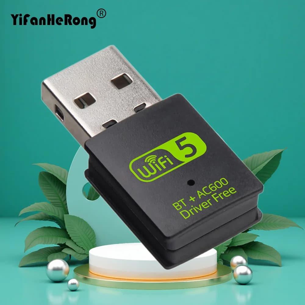 2in1 Dual Band WiFi 600Mbps USB WiFi Adapter Bluetooth-Compatible 2.4G&5GHz Mini USB WiFi Dongle Network Wireless WLAN Receiver