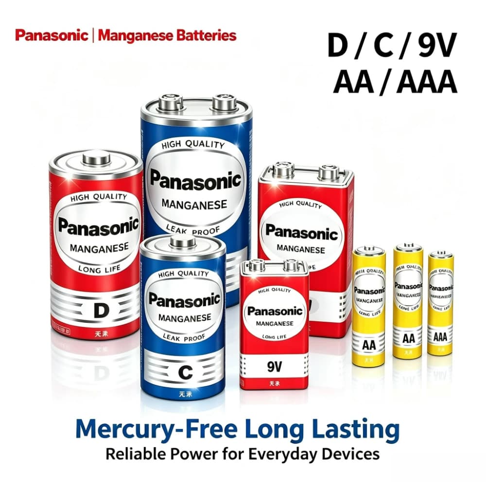 NEW Panasonic 9V 6F22 AAA AA C D R03 R6 R14 R20Dry Batteries For Smoke Detector Multimeter Metal Detector Doorbell Walkie Talkie