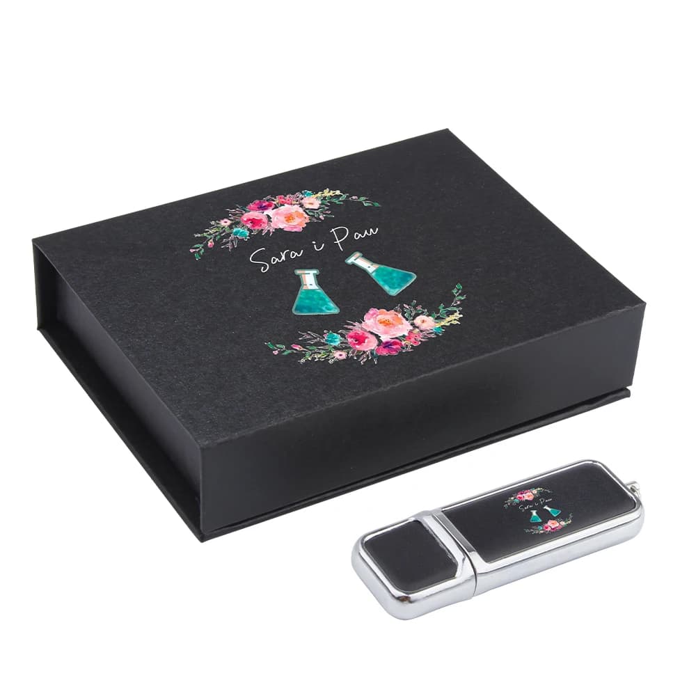 Chiavetta USB in Pelle 128GB con Logo Personalizzato Gratuito, Penna USB 64GB con Scatola di Carta, Pendrive 32GB con Stampa a Colori, Regali Creativi
