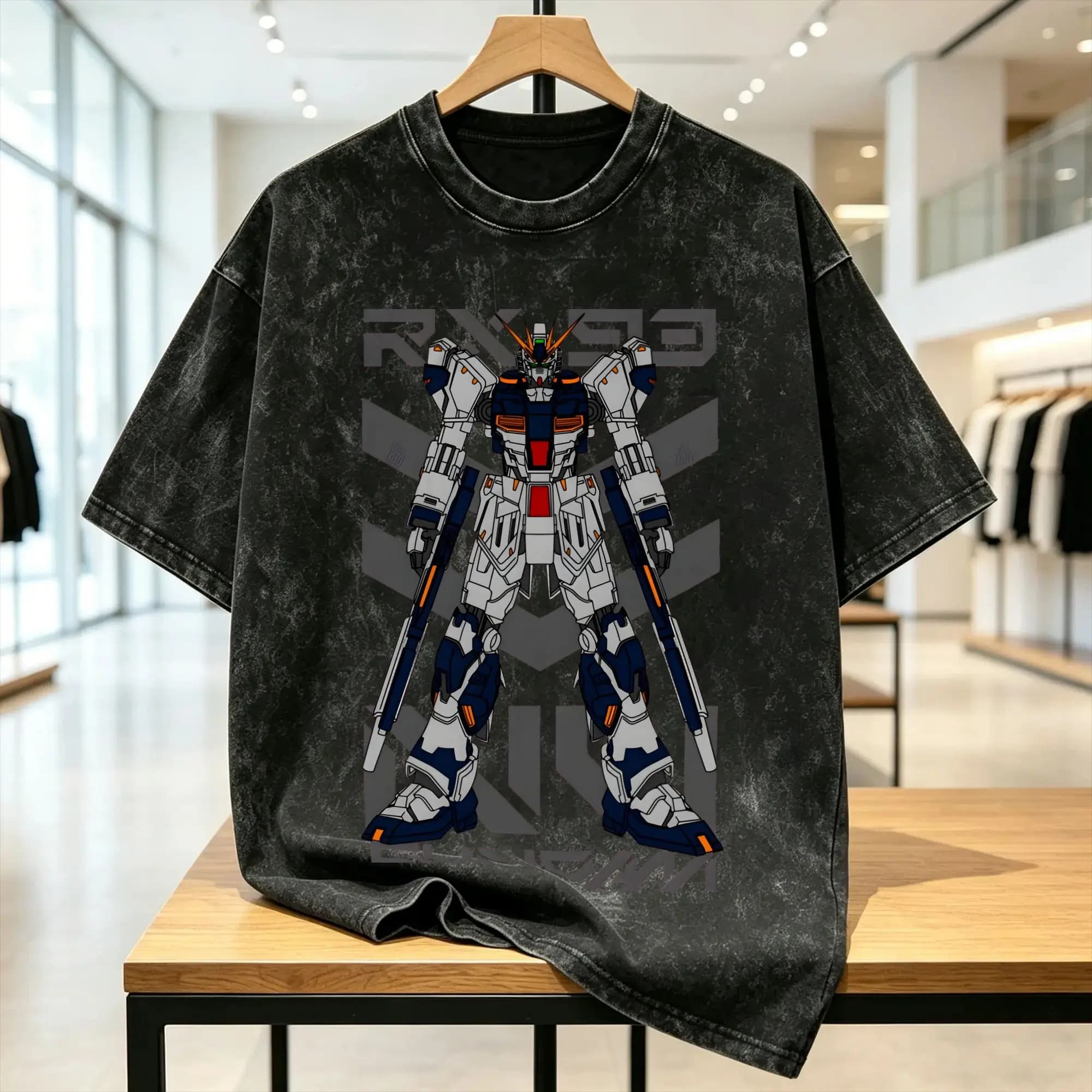 Maglietta Gundam estiva RX93 NU Streetwear, T-shirt in cotone alla moda da uomo a maniche corte, personalizzabile fai da te