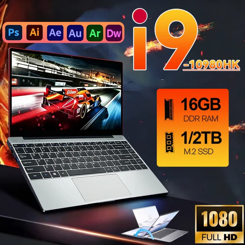 Nuovo Arrivo 2026: Laptop Gaming Windows 11 Pro con Processore i9-10980HK, 16GB DDR4, SSD da 1TB, Schermo FHD - PC Notebook per Gamer