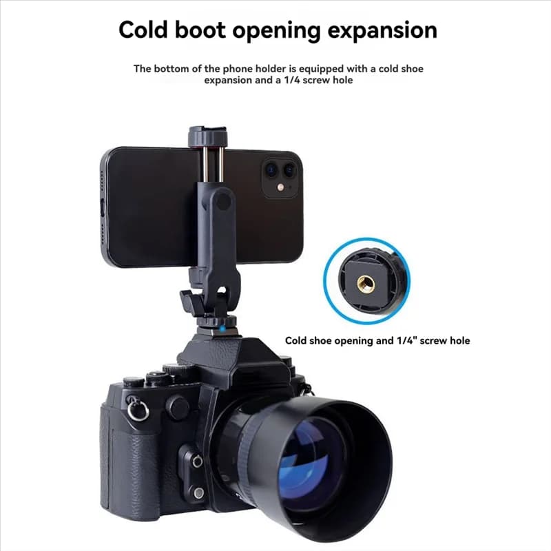 AA60-Corsetto di fissaggio per trasmissione in diretta rotante con rack di espansione esterno per fotocamera con clip per telefono multifunzione