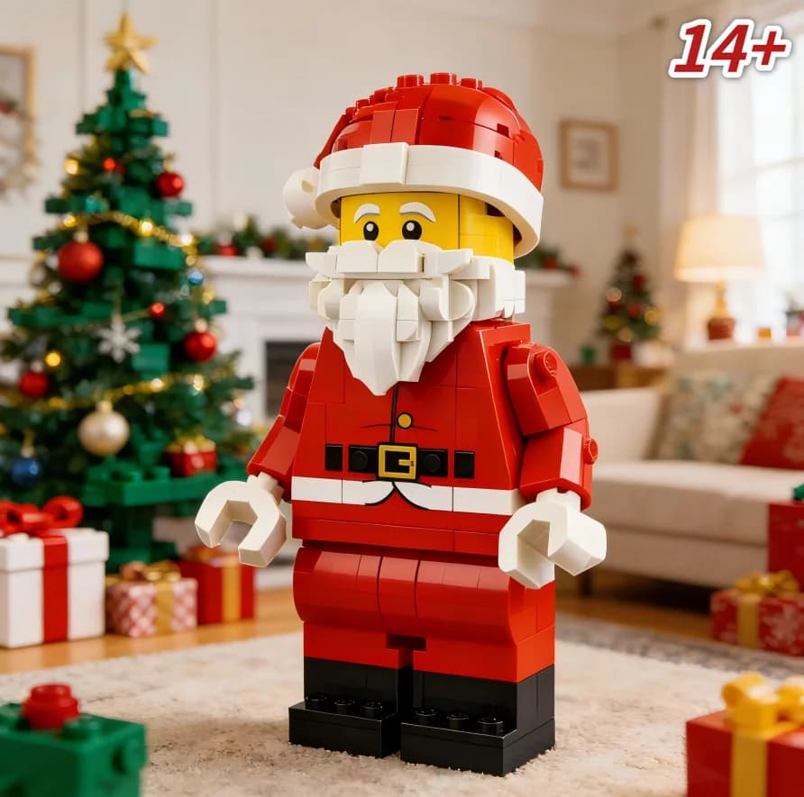 New 40820 761pcs Upgraded Large Santa Claus Figure Building Blocks Solid Structure Renovation